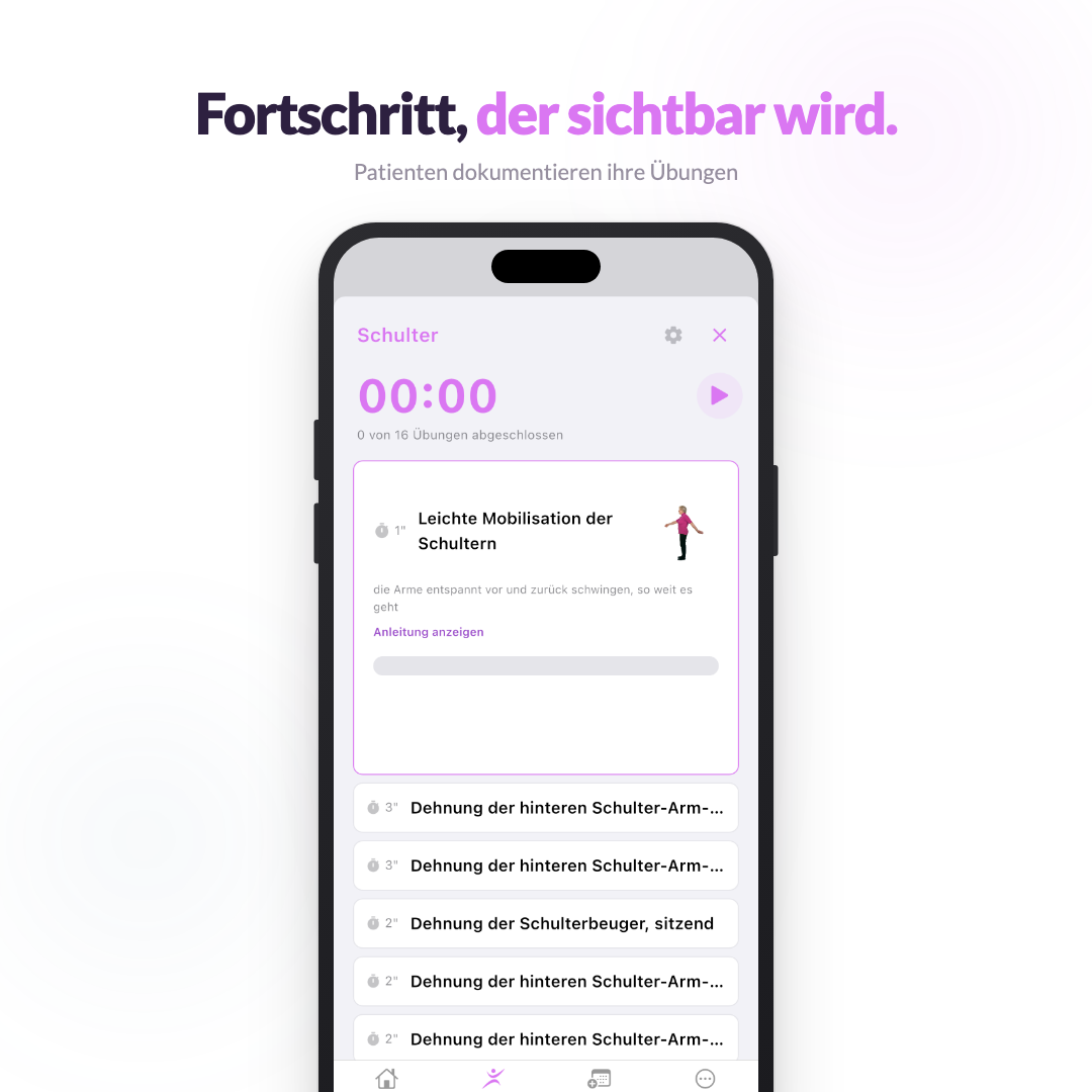 Timer-basierte geführte Workouts mit Fortschrittsanzeige